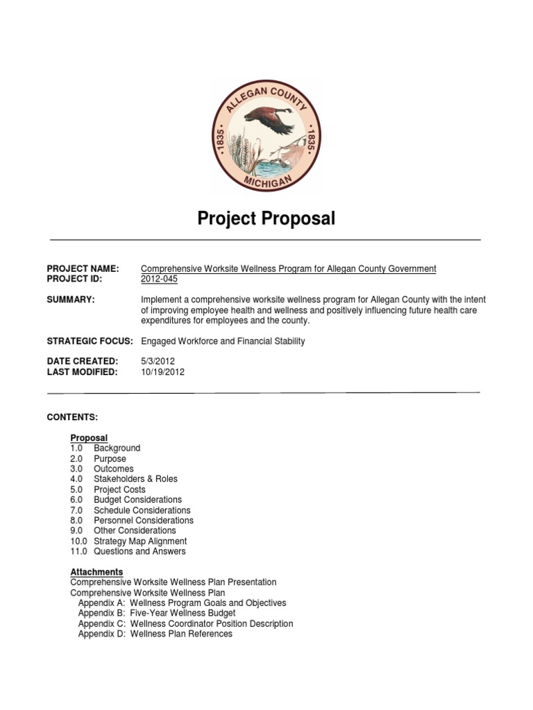 Allegan County Wellness Program Proposal | PDF | Obesity | Tobacco Smoking