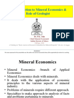 An Introduction To Mineral Economics & Role of Geologist: Dr. P.K. Jain