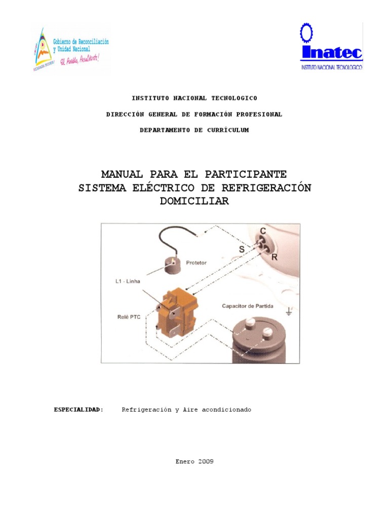 Manual de Sistema Electricos de Refrigeracion Domiciliar | PDF | Relé |  Condensador