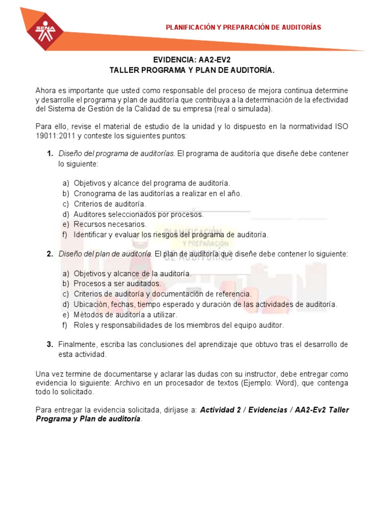Programa y Plan de Auditoría ISO 9001 | PDF | Auditoría | Contralor