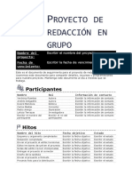 Royecto DE Redacción EN Grupo: Participantes