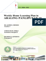 Araling Panlipunan 10: Weekly Home Learning Plan in