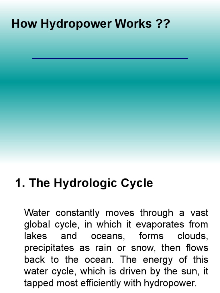 How Hydropower Works ?? MSREE Lecture Notes PDF River Sediment