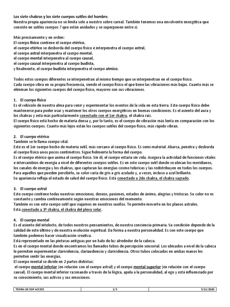 Siete Cuerpos Sutiles y Chakras | PDF | Chakra | Las emociones