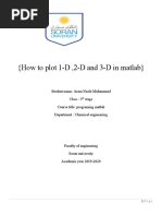 How To Plot 1-D, 2-D and 3-D in Matlab