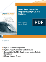 Best Practices For Deploying MySQL On The Solaris Platform Presentation 1