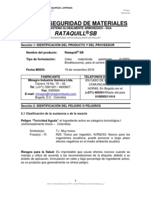 Minagro Industria Química - Rodenticida Anticoagulante en Pellet Rataquill  SB ®