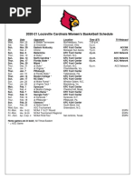 2020-21 Women's Basketball Schedule