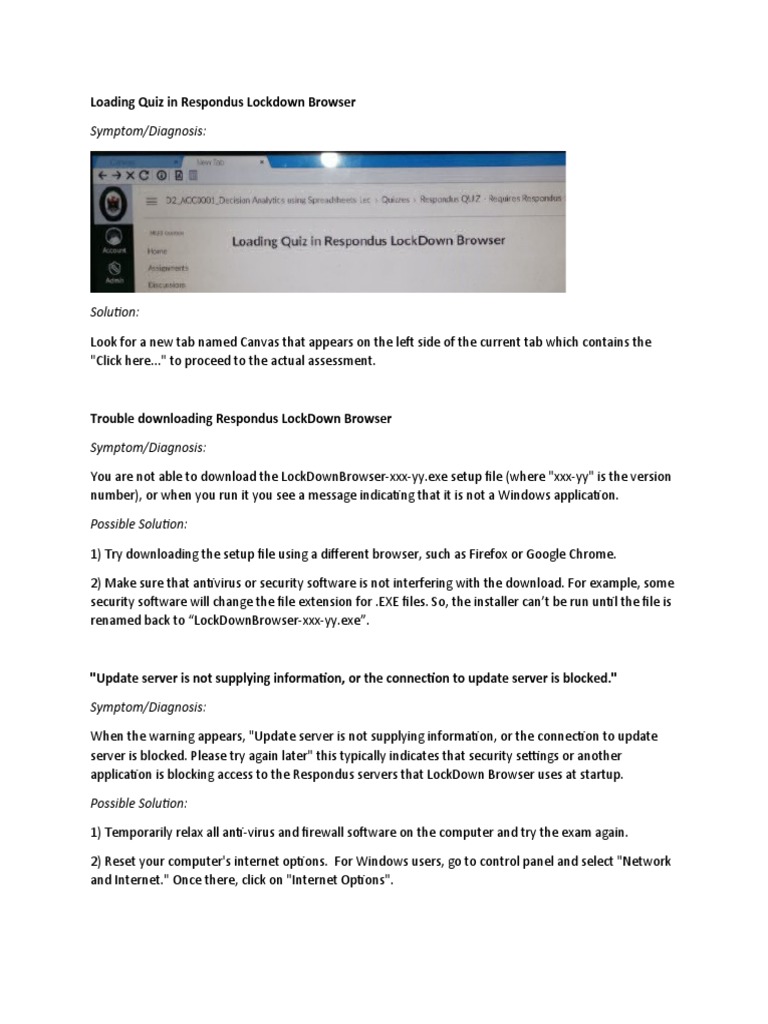 Canvas respondus lockdown browser download pc