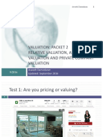 Valuation: Packet 2 Relative Valuation, Asset-Based Valuation and Private Company Valuation