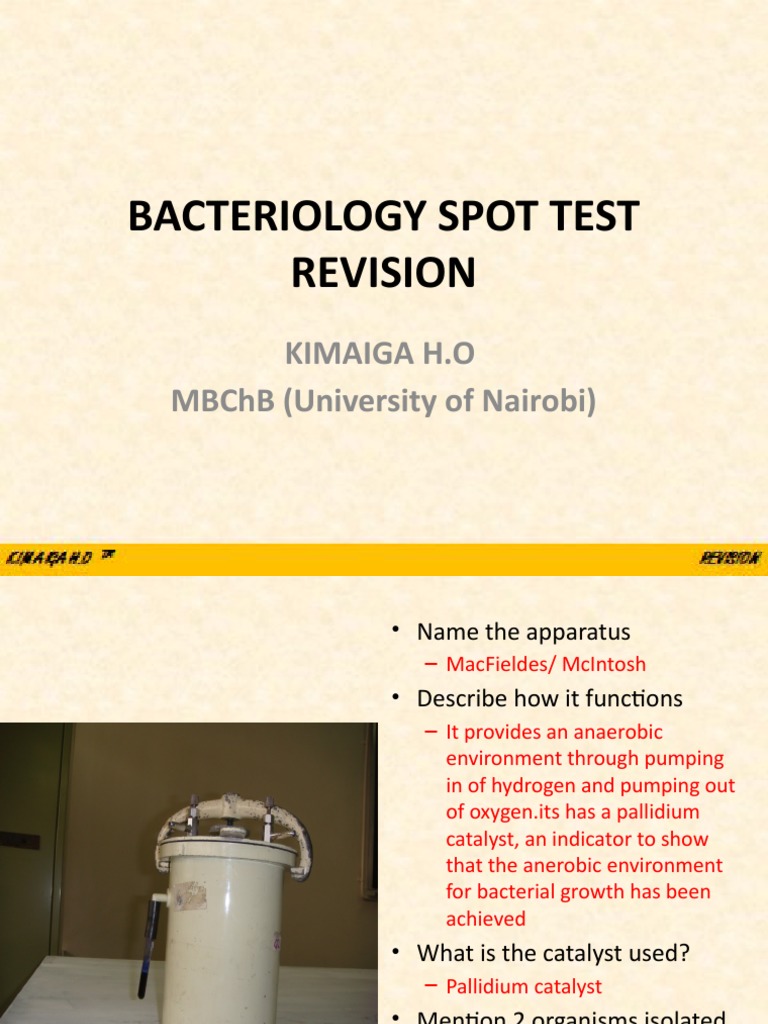 Bacteriology Spot Test Overview and Techniques | PDF | Bacteria ...