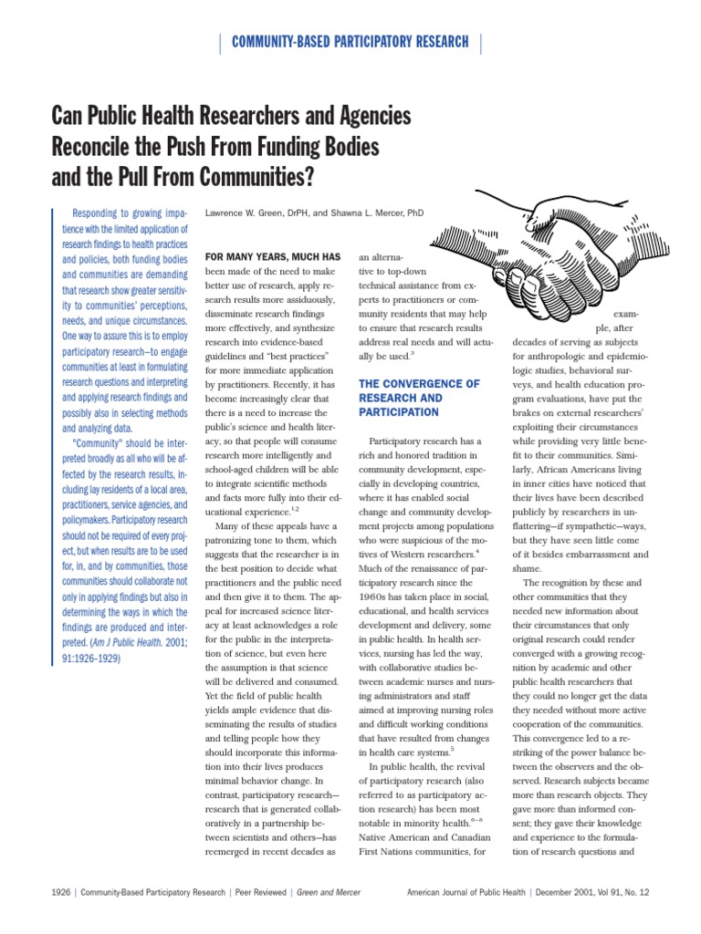 Community-Based Participatory Research | PDF | Public Health | Community