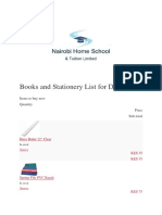 Books and Stationery List For Danny PDF