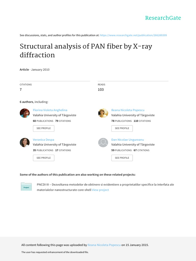 Structural Analysis of PAN Fiber by X-Ray Diffraction: January 2010 ...