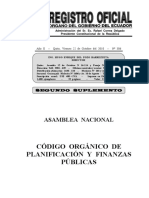 Código Orgánico Planificación y Finanzas Públicas COPLAYFIP (Segundo Suplemento Registro Oficial 306 de 22 Octubre 2010) (1)