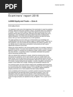 Examiners' Report 2016: LA3002 Equity and Trusts - Zone A