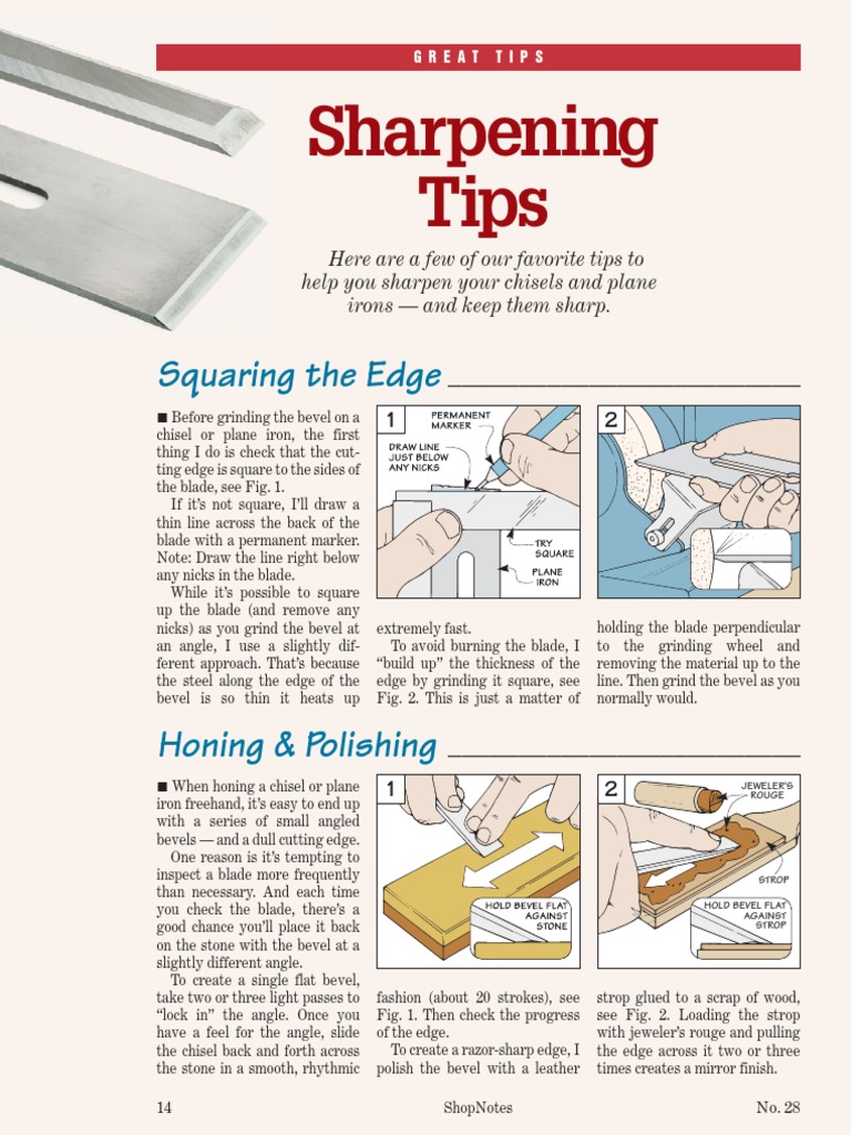 028 Sharpening Tips PDF | PDF | Blade | Cutting