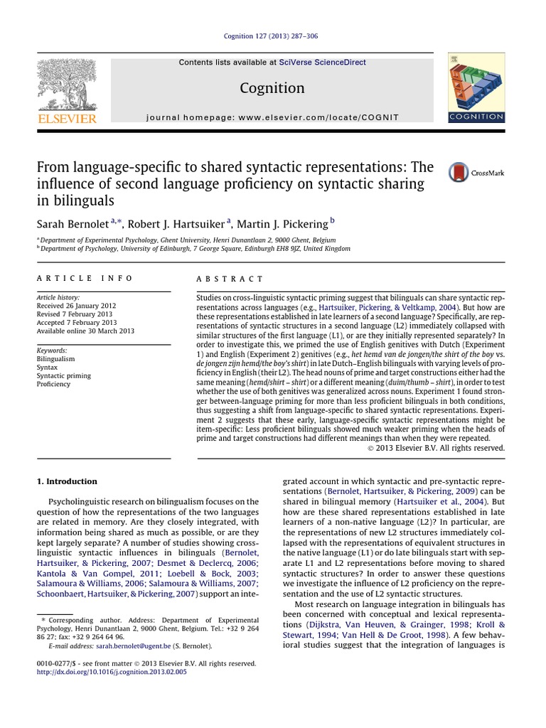 Bilingual Syntax: L2 Proficiency Effects | PDF | Second Language ...