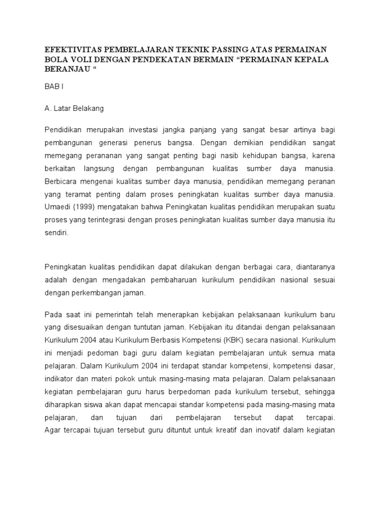 Latar Belakang Bola Voli