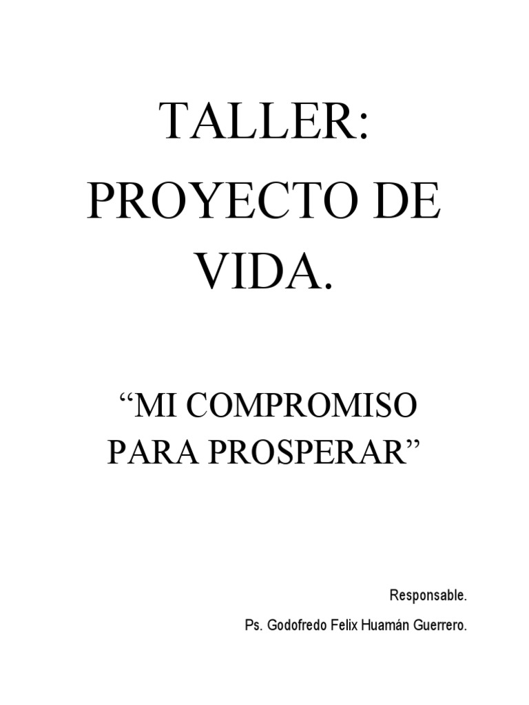 Taller de Proyecto de Vida para Estudiantes | PDF | Vida | Sicología