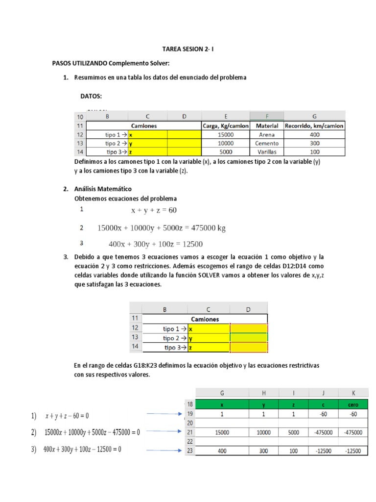 Resolución de Problemas en Excel con Solver | PDF | Ecuaciones | Matriz ...