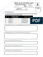 Worksheet 2 Math Kelas 3 (Kamis, 30 Agustus 2020)