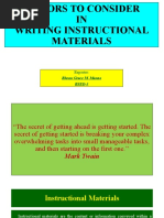 Factors To Consider in Writing Instructional Materials