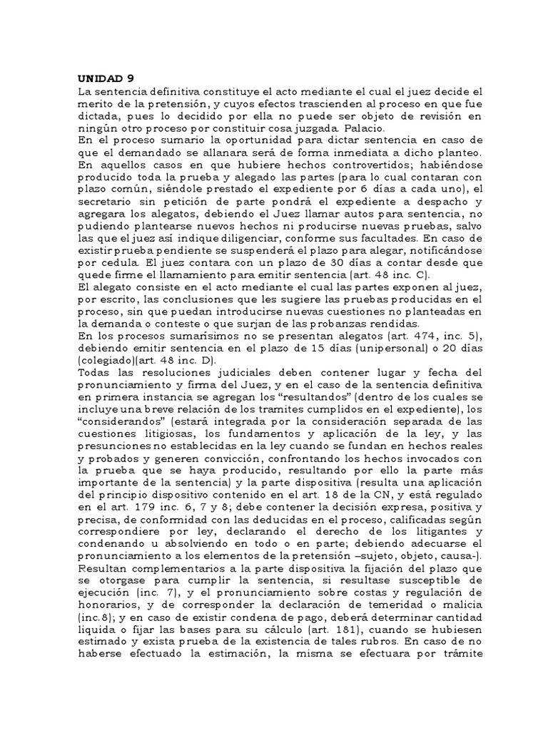 Proceso y Efectos de la Sentencia Definitiva | PDF | Sentencia (ley ...