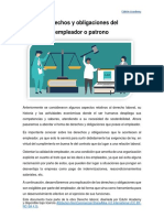 Derechos y Obligaciones Del Empleador o Patrono PDF