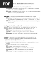 Scientific Method Experiment Rubric Q Q: Problem