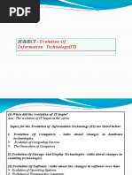 Subject: - Evolution of Information Technology (IT)