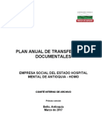 PLAN DE TRANSFERENCIAS DOCUMENTALES