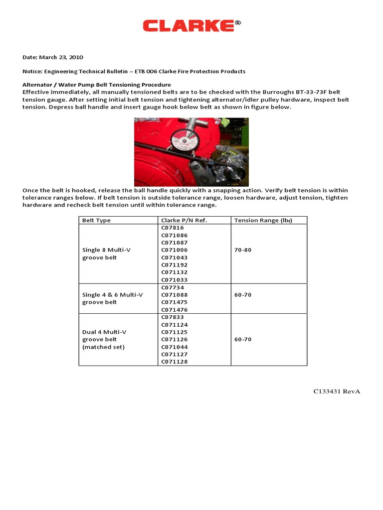 Belt Tension Procedure c133431 PDF