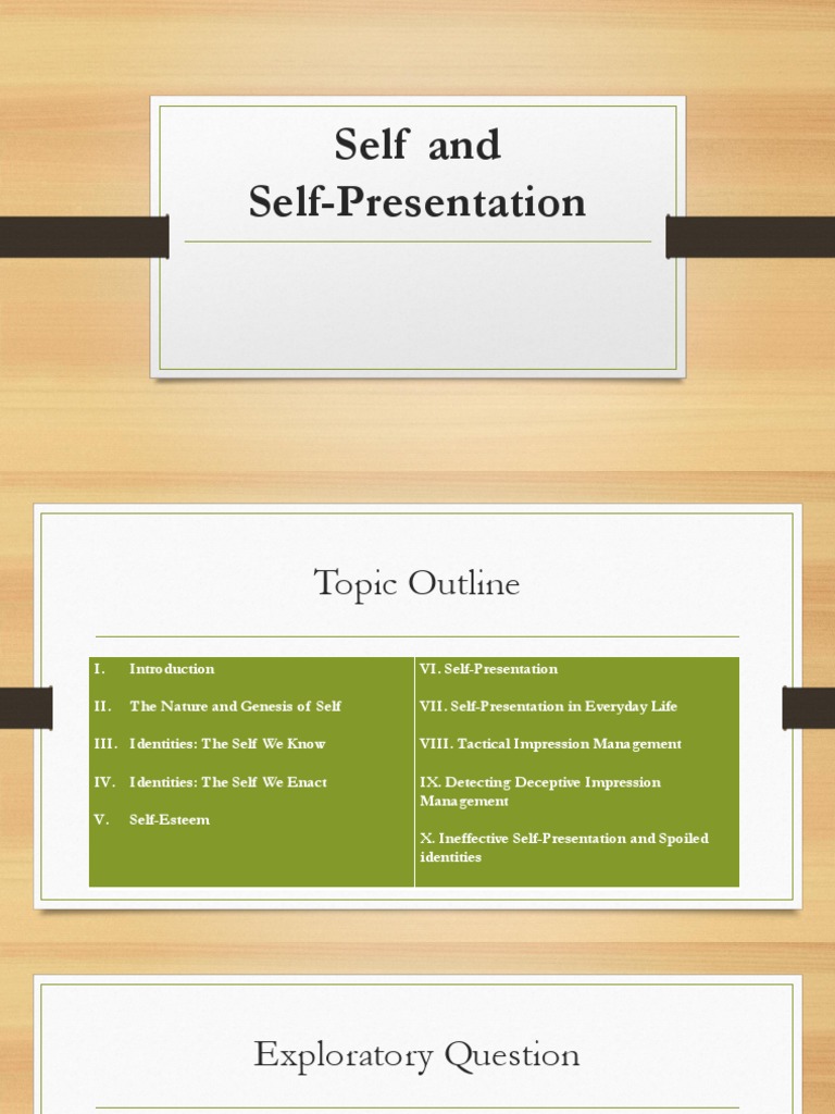 Self and Self Presentation | PDF | Self Esteem | Social Stigma