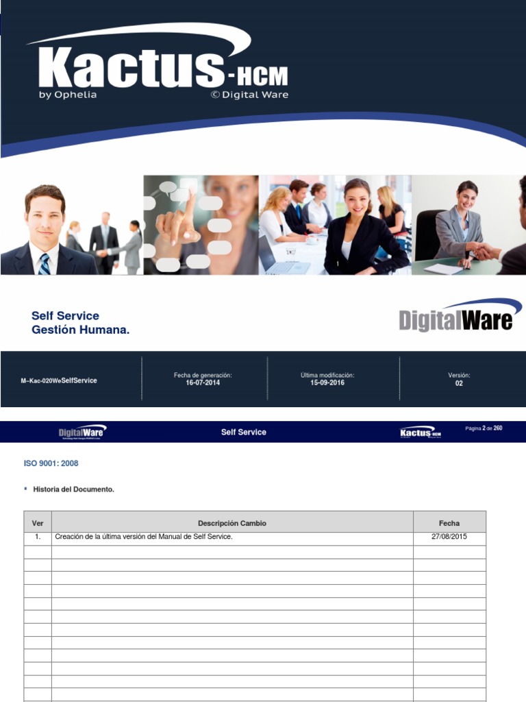 Self Service Gestión Humana PDF | PDF | Servicios de Información de ...