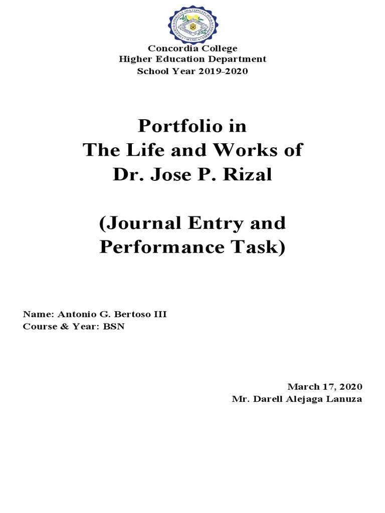 Journal Entries For The Life and Works of Rizal | PDF | Philippines