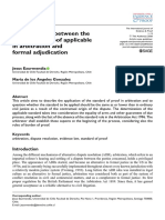 A Comparison Between The Standard of Proof Applicable in Arbitration and Formal Adjudication