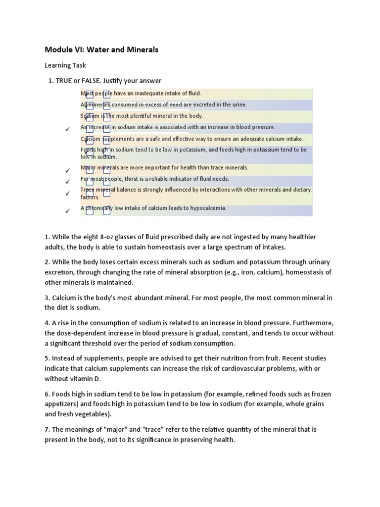 Understanding Water and Mineral Intake | PDF | Dietary Supplements ...