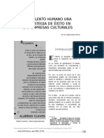 L Talento Humano Una Estrategia de Éxito en Las Empresas Culturales