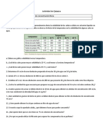 Actividad de Química Solubilidad