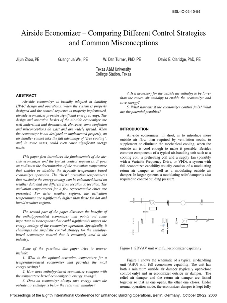 Airside Economizer Control Strategies | PDF | Humidity | Enthalpy