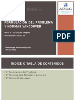 Formulación del problema y normas vancouver