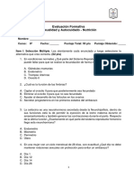 Evaluación formativa sobre sexualidad y autocuidado en biología