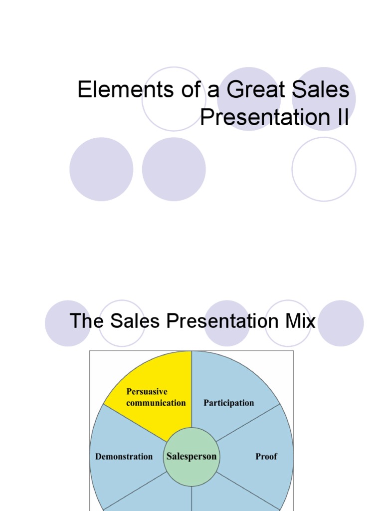 Elements Of A Great Sales Presentation