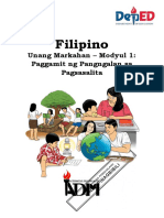 Filipino 4 - Unangmarkahan - ADM No.1 - Paggamit NG Pangngalan SAMPLE