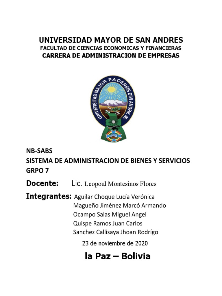 NB SABS Grupo 7 | PDF | Gobierno | Economias