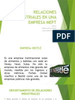 RELACIONES INDUSTRIALES EN UNA EMPRESA MEPT