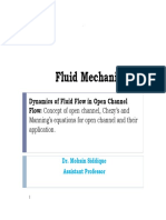 Fluid Mechanics: Dynamics of Fluid Flow in Open Channel Flow: Concept of Open Channel, Chezy's and