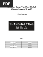 Shanghai Tang: The First Global Chinese Luxury Brand?: Case Analysis