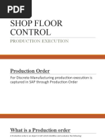 Shop Floor Control: Production Execution